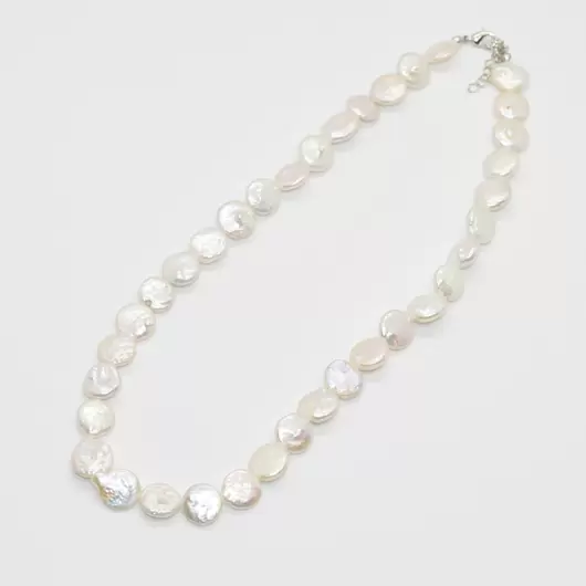 Colier perle de cultura albe banuti 11-12mm