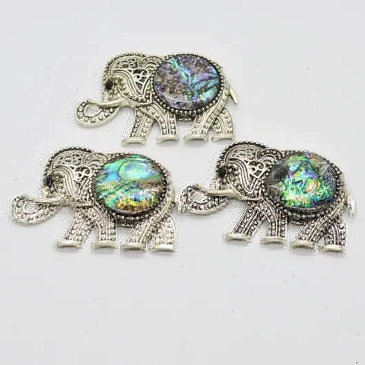 Brosa elefan cu scoica abalone 62mm
