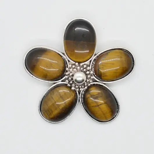 Brosa floare cu ochi de tigru 48mm, imagine 4