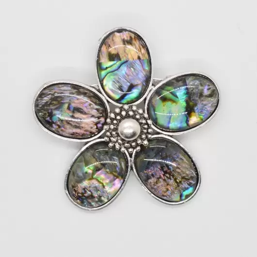 Brosa floare cu scoica abalone 48mm