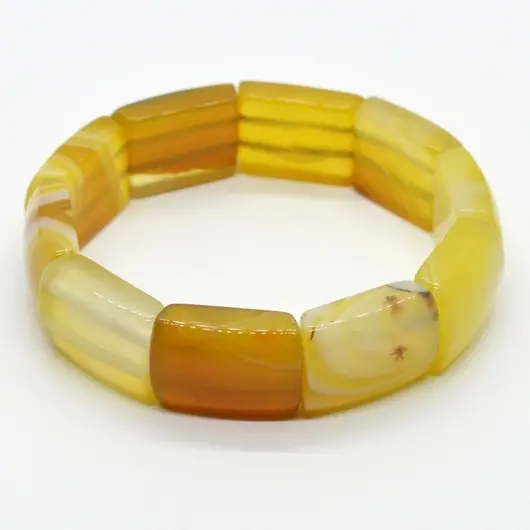 Bratara lata agat galben pe elastic, model 1