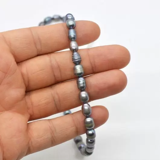 Colier perle de cultura lunguiete 7-9mm, gri