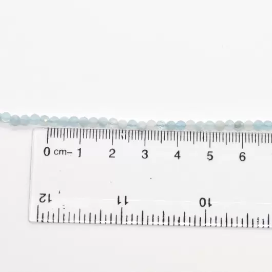 Sirag acvamarin pietre micro fatetate 3mm, 38cm