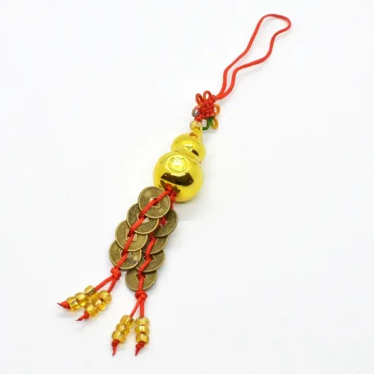 Amuleta canaf Feng Shui Wu Lou cu monede chinezesti