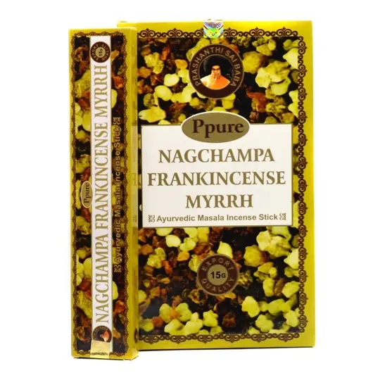 Betisoare parfumate Ppure Nag Champa Frankincense Myrrh 15g