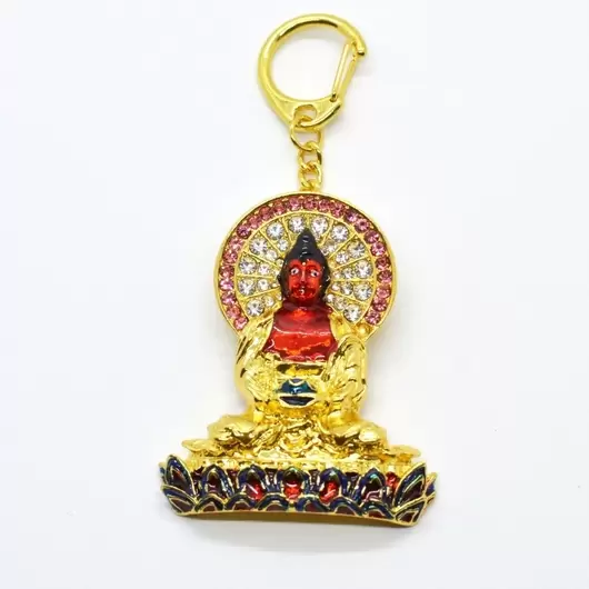 Breloc amuleta aurie Buddha