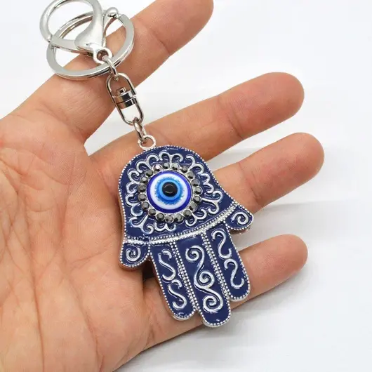 Breloc talisman cu Palma lui Hamsa si Ochiul lui Horus, model 1