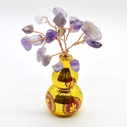 Copacel Feng Shui Wu Lou cu cristale de ametist 10cm