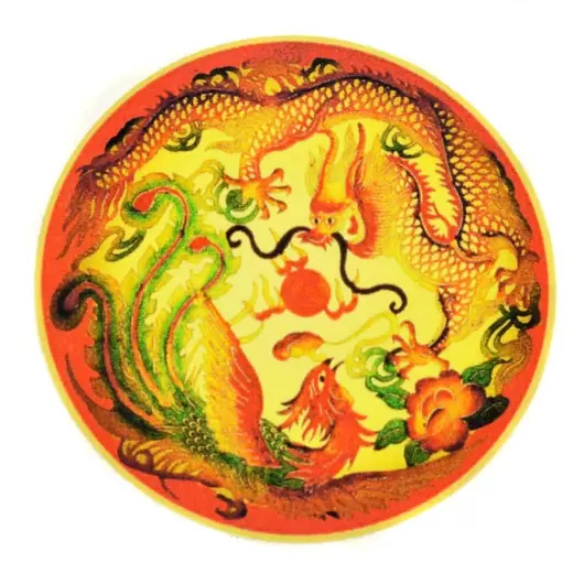 Abtibild Feng Shui Dragon si Phoenix, pereche celeasta - 6cm