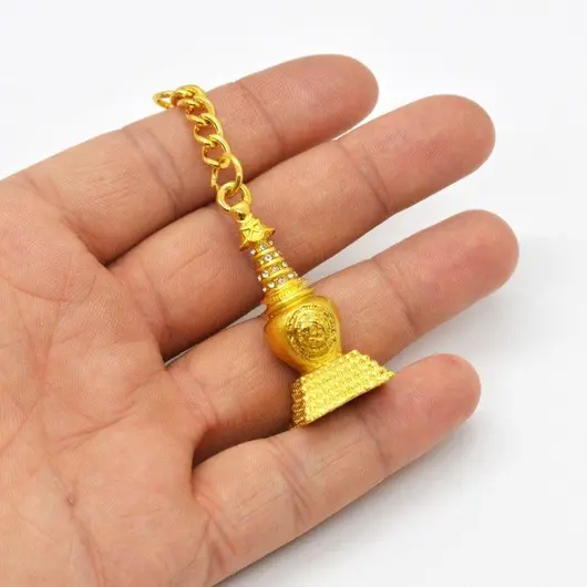 Breloc amuleta Stupa cu simbolul pamantului