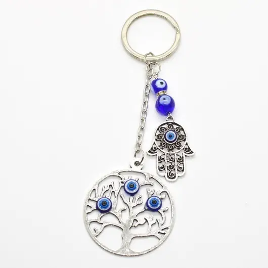 Breloc talisman cu Palma lui Hamsa, Copacul vietii si Ochiul lui Horus