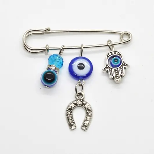 Brosa cu Ochiul lui Horus, Mana Fatimei (Hamsa) si potcoava
