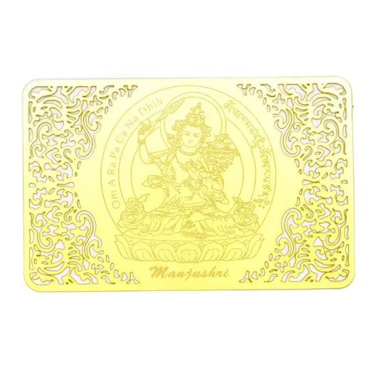 Card Feng Shui din metal Manjushri auriu