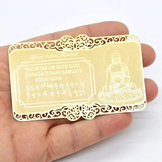 Card Feng Shui din metal Sutra inimii