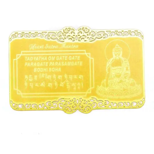 Card Feng Shui din metal Sutra inimii