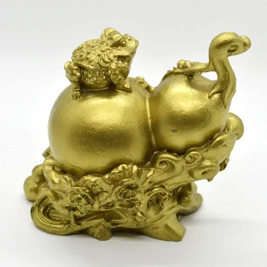 Statueta Feng Shui Wu Lou cu broasca raioasa din rasina 10cm