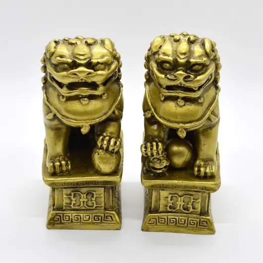 Statuete Feng Shui pereche Caini Fu din rasina 11cm