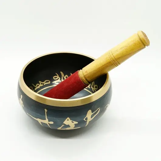 Bol tibetan cantator cu pozitii Yoga - 11,5cm