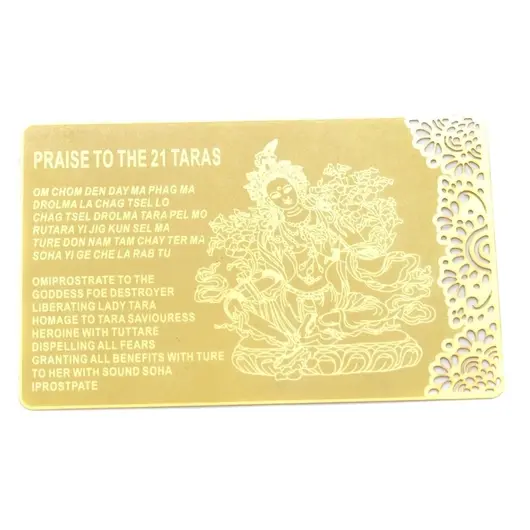 Card Feng Shui din metal 21 Tara