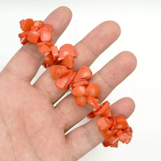 Colier coral portocaliu - pietre 10-14mm