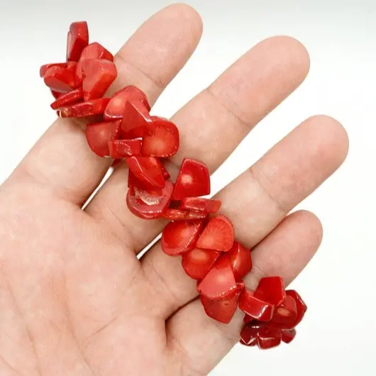 Colier coral rosu - pietre 10-14mm