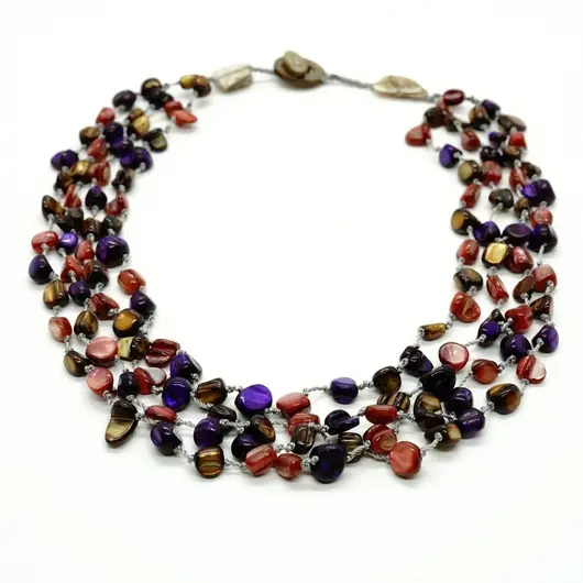 Colier sidef multicolor cu 4 randuri - model 4