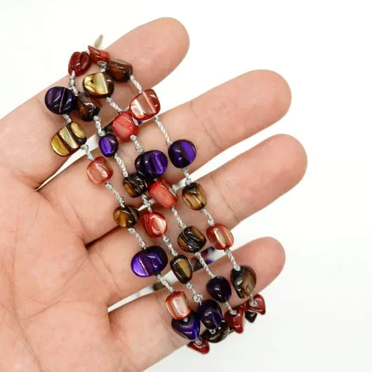Colier sidef multicolor cu 4 randuri - model 4