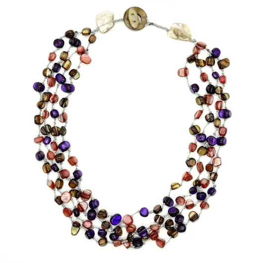 Colier sidef multicolor cu 4 randuri - model 4