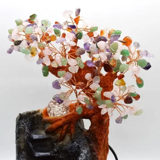 Fantana decorativa cu pietre semipretioase mix 28cm
