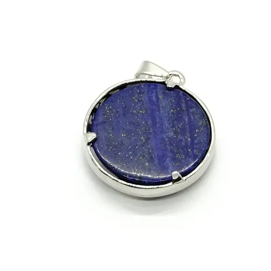 Pandantiv lapis lazuli rotund cu montura pomul vietii 27mm