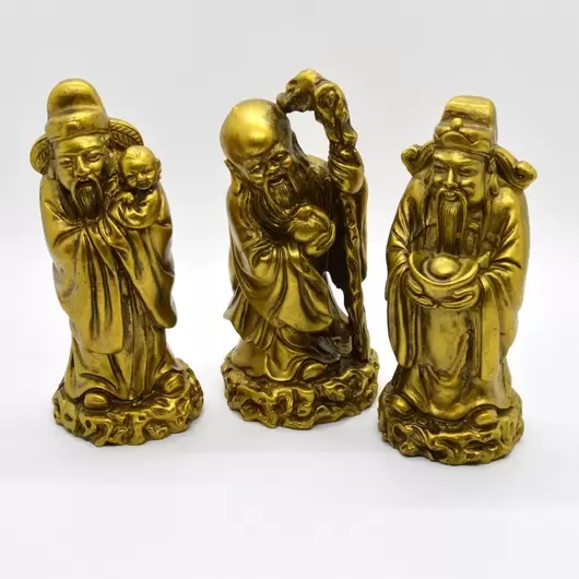 Statuete Feng Shui Fuk Luk Sau - Cei trei intelepti, mari - 14cm