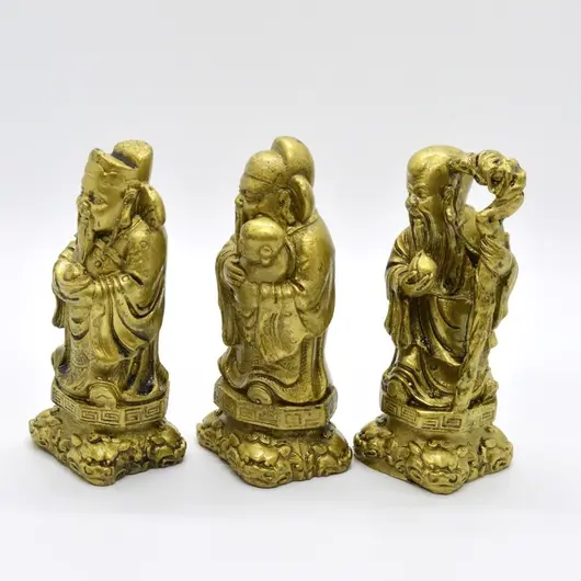 Statuete Feng Shui Fuk Luk Sau - Cei trei intelepti, medii - 10cm