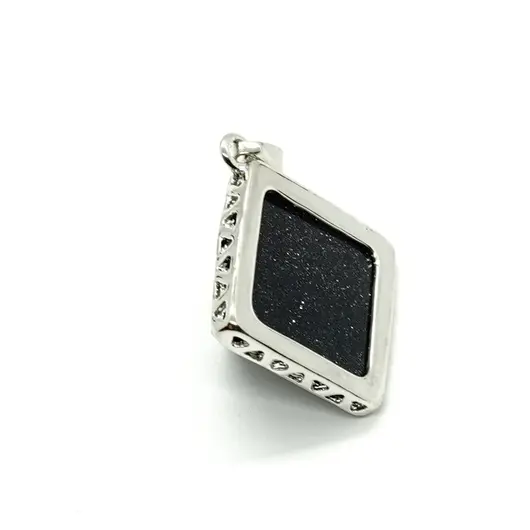 Pandantiv goldstone albastru piramida cu montura 20mm