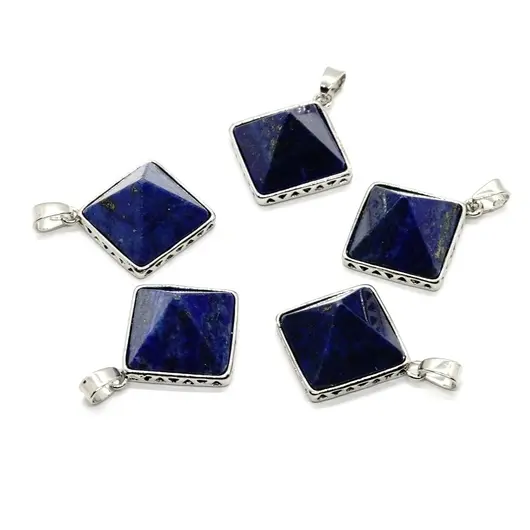 Pandantiv lapis lazuli piramida cu montura 20mm