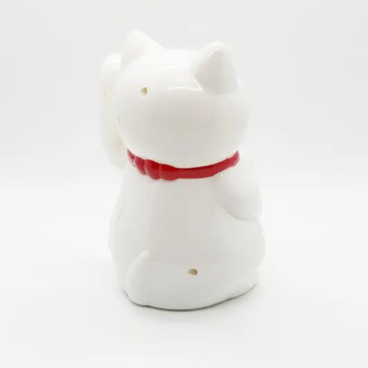 Pisica norocoasa Maneki Neko alba cu pui 14cm