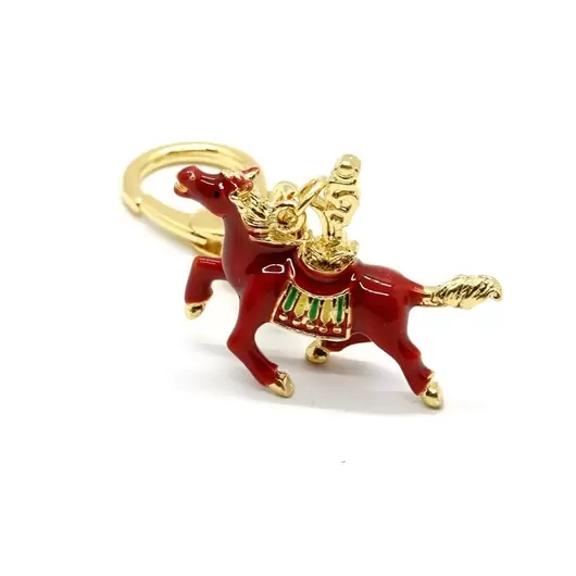 Breloc Feng Shui Amuleta Calul de vant rosu - pentru succes 2020