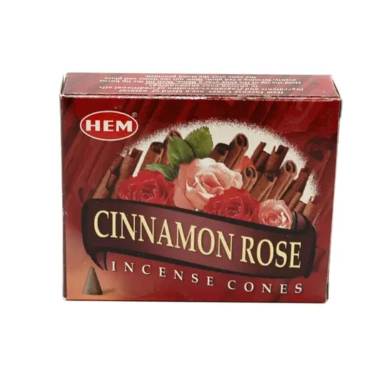 Conuri parfumate fumigatie HEM Cinnamon Rose 10 buc, imagine 2