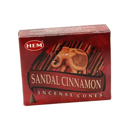 Conuri parfumate fumigatie HEM Sandal Cinnamon 10 buc, imagine 2