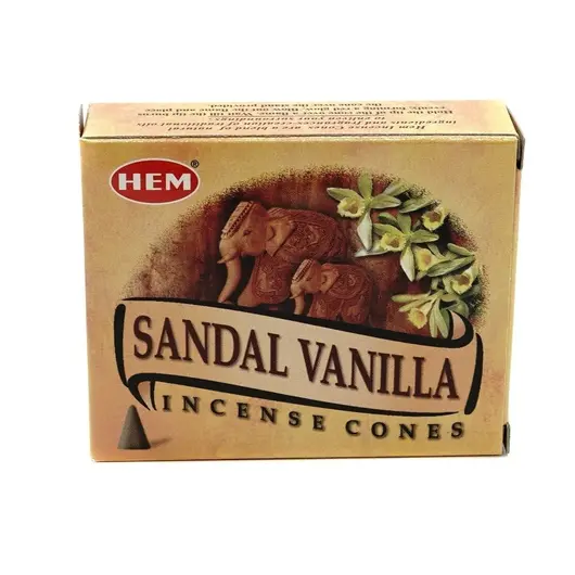 Conuri parfumate fumigatie HEM Sandal Vanilla 10 buc, imagine 2