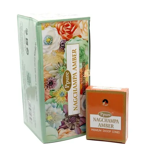 Conuri parfumate fumigatie Ppure Nag Champa Amber 10 buc