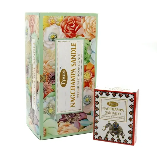 Conuri parfumate fumigatie Ppure Nag Champa Santal 10 buc