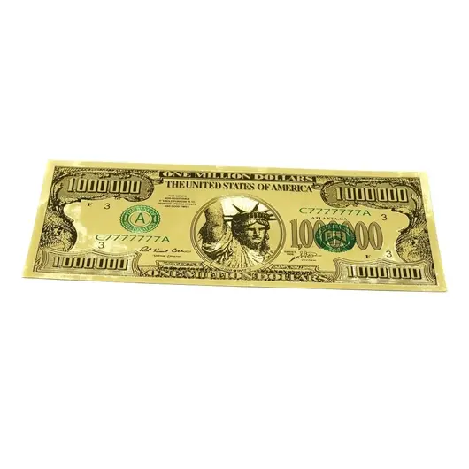 Feng Shui - Bancnota aurie din polimer 1.000.000$ (un milion de dolari)