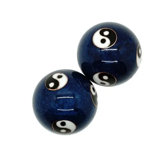 Set 2 bile pentru relaxare cu Yin Yang - Albastre, 42mm