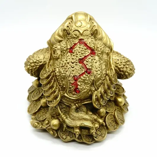 Statueta Feng Shui Broasca raioasa din bronz - 12cm