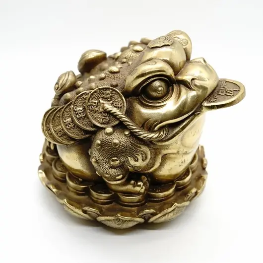 Statueta Feng Shui Broasca raioasa din bronz - 13cm