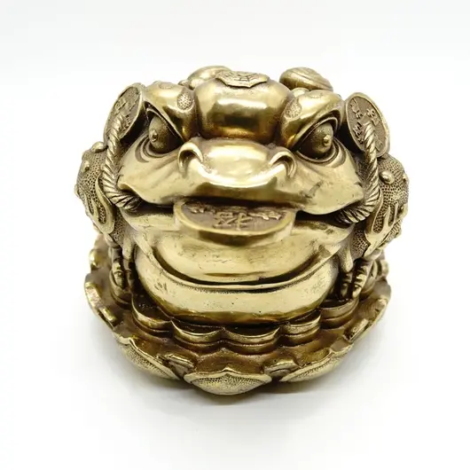 Statueta Feng Shui Broasca raioasa din bronz - 13cm