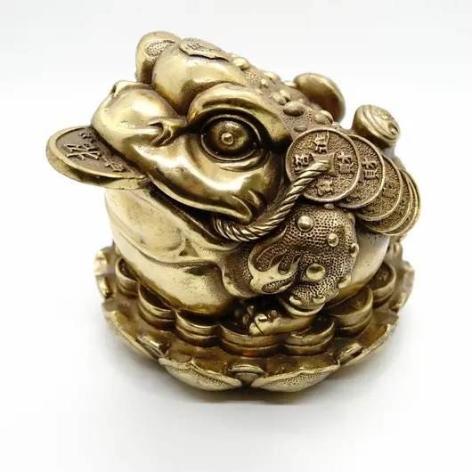 Statueta Feng Shui Broasca raioasa din bronz - 13cm