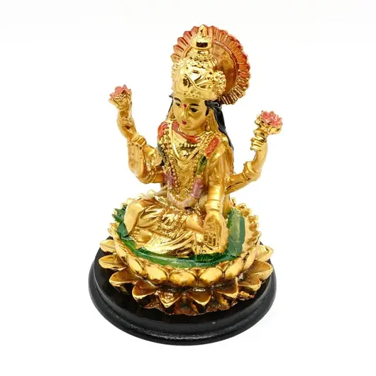 Statueta Feng Shui Laxmi - zeita bogatiei aurie - 10cm