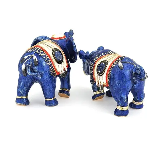 Statuete Feng Shui din metal Elefant si Rinocer albastru 2020