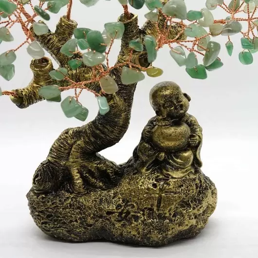 Copac Feng Shui Buddha cu pietre semipretioase de Aventurin 20cm